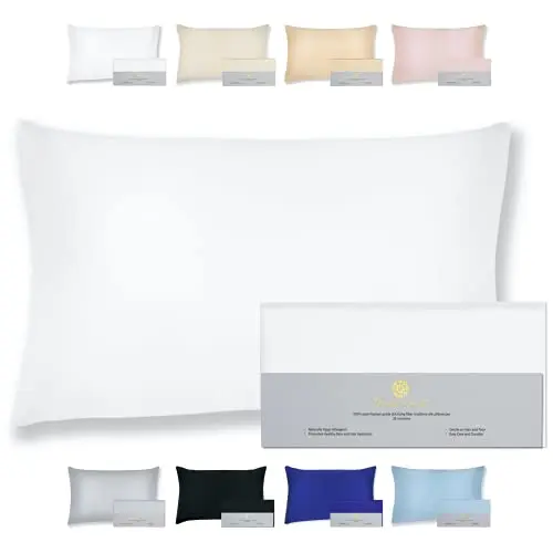 Beauty of Orient 25 Momme Premium Mulberry Silk Pillowcase for Hair and Skin | Handcrafted Hypoallergenic & Anti-Acne White Silk Pillow Cases with Zipper | Standard - 20" x 26", Natural Undyed White 7
