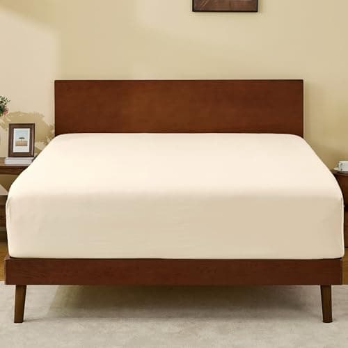 GOKOTTA King Fitted Sheet Only, 16-Inch Deep Pocket King Size Fitted Sheet with Elastic Corner Straps -Washed & Brushed Microfiber Polyester- Ultra Soft, Hotel Luxury, Non Slip, Wrinkle-Free - Beige