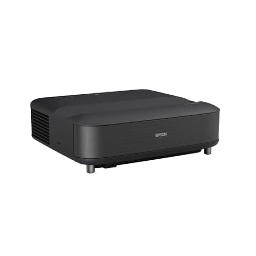 Epson EpiqVision Ultra LS650 Ultra Short Throw 3-Chip 3LCD Smart Streaming Laser Projector, 4K PRO-UHD, HDR, 3,600 Lumens, up to 120", Android TV, Sound by Yamaha - Black (Renewed)
