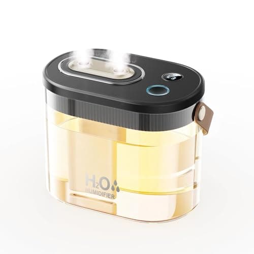 DIGIX Rechargeable Portable Humidifier-Smart Display,Night Light,Easy Clean,1.4L Small Humidifiers for Bedroom Baby, Personal Mini Humidifier for Travel Home Plants,3 Mist Modes, Auto Shut-Off (Black)