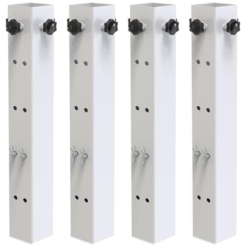 FOROIRON 4 Pack Carbon Steel Dorm Bed Risers 2.4" Diameter Metal Bed Riser Tall Bed Riser for College Dorm Wooden Bed Frame, Table Adjust Height 3.2", 5.1", 8.1" or 11.2" (Fit for Bed Leg 1.5-2.3")