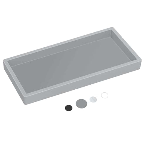 Silicone Countertop Tray – Small 7.8" Bathroom Vanity Organizer for Soap Dispenser, Lotion Bottles, Perfume, Candles, Keys – Shatterproof Sink Tray
