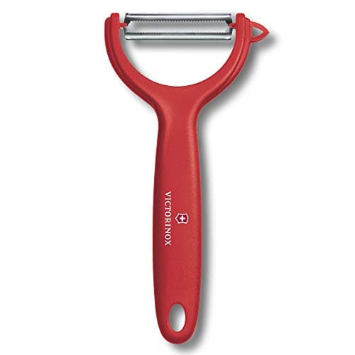 Victorinox 7.6079.1 Tomato and Kiwi Kitchen Peeler for Peeling Firm Fruit and Vegetables with Ease With a Micro Serrated Edge Blade in Red, 6.9 inches