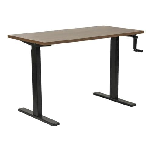 OS Home and Office Furniture 47.25" Wood Adjustable Height Desk in Danish Walnut