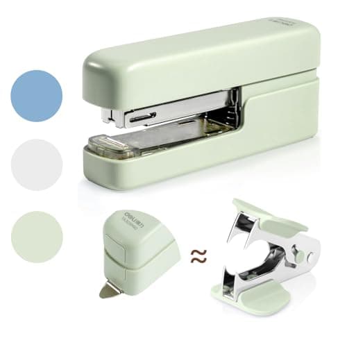 deli Stapler, Desktop Staplers with Integrated Staple Remover, 45 Sheet Capacity Office Stapler, Green