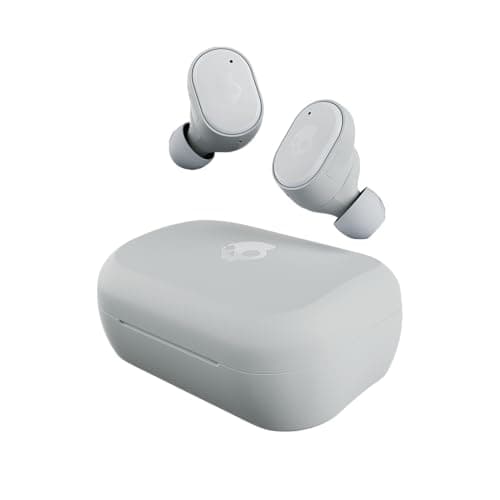 Skullcandy Grind Wireless Earbuds, Bluetooth Headphones, Up to 40 Hours Battery, Noise Isolating Fit, Microphone for iPhone Android, Customizable via Skull-iQ App - Light Grey/Blue 6