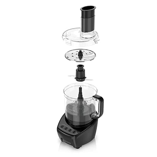BLACK+DECKER 3-in-1 Easy Assembly 8-Cup Food Processor, Stainless Steel S-Blade, Easy-Clean, Touchpad Controls Black 11
