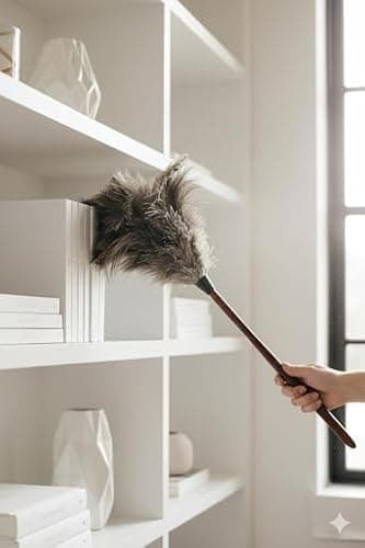 AAYU Premium Professional Feather Duster 21" | Natural Handheld Duster for Cleaning & Feather Mopping | Genuine Ostrich Feather with Long Wooden Handle | Eco-Friendly & Reusable (50 cm) 8