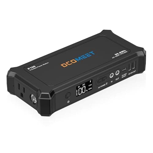 DCOMEET Portable Charger Laptop Power Bank AC Outlet, 99.9Wh/100W Backup Power with 65W USB-C PD, 100W AC Fast Charging for MacBook Laptops Drone Steam etc