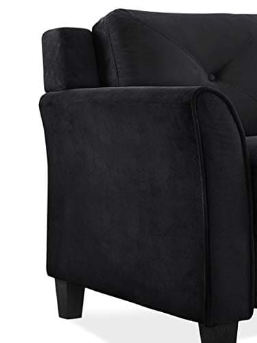 Studio Living Harrington 80.3" Sofa, Transitional Modern, Pocket Coil Comfort, Easy Assembly, Microfiber Fabric, Black 9