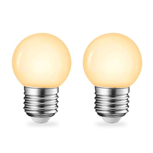 BSOD G45 LED Light Bulbs with E26 Base | 2700K Warm Soft White, Full Spectrum | 5W Eq 40W Appliance Bulbs for Refrigerator, Table Lamps, Home, Plants, Freezers & Chandelier (2 Warm White Bulbs)