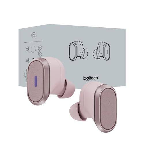 Logitech Zone True Wireless Bluetooth Noise Canceling Earbuds with Microphone, Hybrid ANC, Transparency Mode, Certified for Microsoft Teams, Zoom, Google Meet, Google Voice - Rose