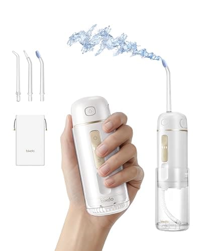 bixdo Water Flosser Travel Size - Portable Water Flosser Cordless for Teeth Gums Braces Cleaning, Oral Irrigator with 3 Modes, IPX7, Low Noise for Adult Kids, Mini Travel Essentials, A30 Pro White
