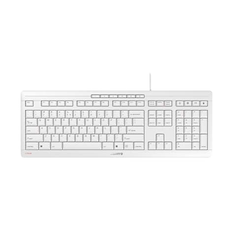 Cherry Stream Keyboard, Wired Keyboard for PC/Laptop, Whisper Quiet Keys, Unique Typing Feel, Slim Design, SX Scissor Switches, USB-A, QWERTY, White