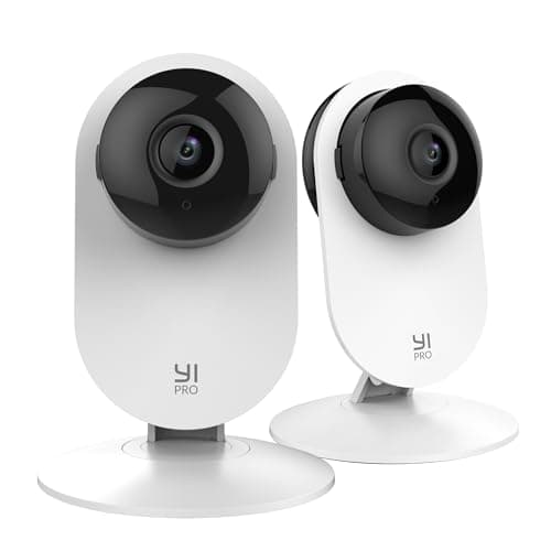 YI Pro 2K Home Security Camera, 2.4Ghz Indoor Camera with Person, Vehicle, Animal Detection, Phone App for Baby, Pet, Dog Monitoring, Compatible with Alexa and Google Assistant 2Pcs