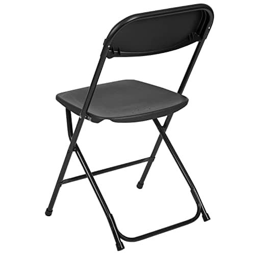 Flash Furniture Hercules Set of 10 Indoor/Outdoor Heavy-Duty Plastic Folding Chairs, Foldable Commercial Stacking Chairs with 650-lb. Static Weight Capacity, Black 11