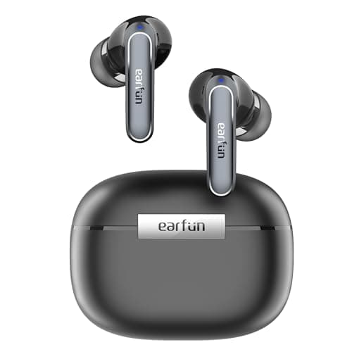 EarFun Air 2 Wireless Earbuds, 10mm Drivers with LDAC Bluetooth Earbuds, Hi-Res Audio, Bluetooth 5.3 with Multipoint Connection, 4 Mics, Wireless Charging, 40H Playtime, App Customization, IPX7