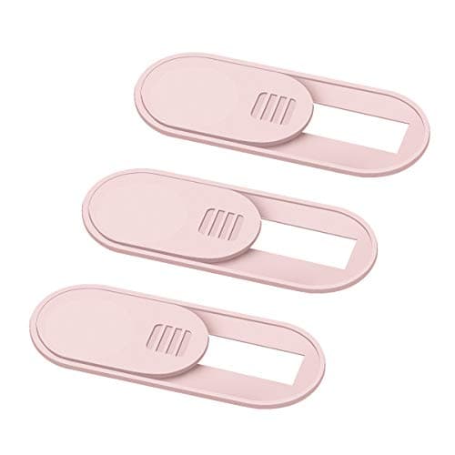 Laptop Camera Cover Slide, 0.028 Inch Ultra Thin Laptop Camera Cover Blocker, Laptop Accessories for iPhone MacBook Laptop, Desktop, PC, Tablet, Protect Your Visual Privacy Security (Pink-3 Pack)