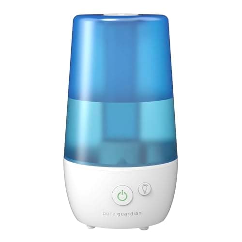 PureGuardian 1-Gallon Ultrasonic Cool Mist Humidifier with Essential Oil Tray, 70-Hour Run Time on Low, Covers 320 Sq, Ft, Silver Clean Protection, Filter Free for Bedrooms, Offices, Home, H965AR