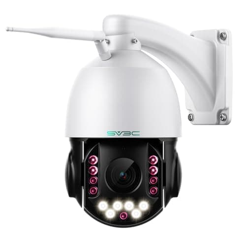 SV3C 5MP PTZ Outdoor Security IP Camera with 20X Optical Zoom, Dual-Band WiFi, Human Detection, 2-Way Audio, Floodlight Color Night Vision, Full Metal Housing, Support ONVIF/RTSP, SD Card Recording