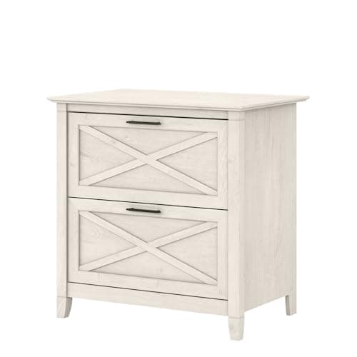 Bush Home Key West 2 Drawer Lateral File Cabinet in Linen White Oak, Document Storage for Home Office, Accent Chest with Drawers