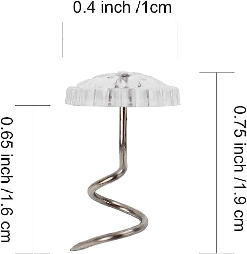 50 PCS Bed Skirt Pins with Clear Heads for Upholstery, Slipcovers and Bedskirts，Upholstery Pins Twist，Bed Skirt Pins - Upholstery Tacks Twist Pins for Sofa 6