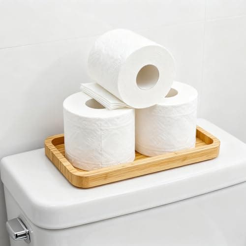 Bamboo Vanity Bathroom Tray for Counter, Bamboo Tray for Bathroom, Toilet Tank, Perfume 11.8L x 5.9W x 0.8H inch (Bamboo) 5