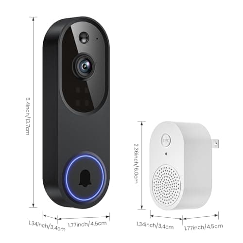 SearByte 1080P Wireless Video Doorbell Camera, 2.4G WiFi Only, AI Human Detection, Indoor/Outdoor Surveillance Cam, 2-Way Talk, Night Vision, Cloud Storage (Sold Separately) 7