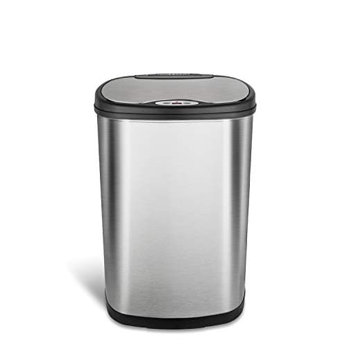 Ninestars 13 Gallon Kitchen Trash Can, Automatic Touchless Motion Sensor Trash Can with Black Lid, 50 Liter Stainless Steel Garbage Bin, Oval, DZT-50-13 6