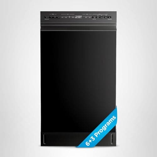 Midea MDF18A1ABB Built-in Dishwasher with 8 Place Settings, 6 Washing Programs, Stainless Steel Tub, Heated Dry, Energy Star, Black 9