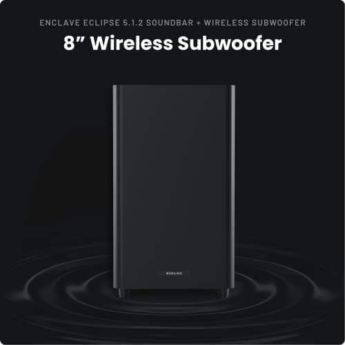 Enclave Eclipse 5.1.2 Dolby Atmos Soundbar with 8” Wireless Subwoofer - Includes 11 Custom Drivers & 8-Inch Subwoofer for Multidimensional Spatial Sound 5