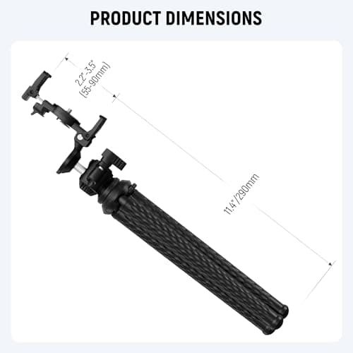 NEEWER Camera Tripod with Remote, Mini Flexible Vlog Phone Tripod Stand with Action Camera Mount Adapter, Hidden Phone Holder & Cold Shoe Compatible with iPhone Hero13 12 11 10 9, Max Load 4.4lb, TP34 13