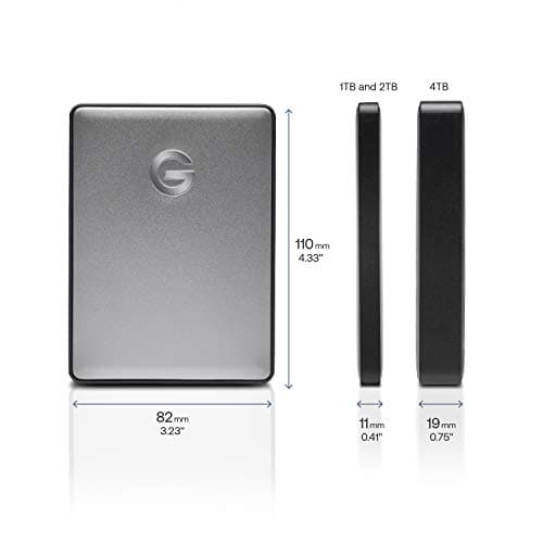 G-Technology 1TB G-DRIVE Mobile USB-C (USB 3.1) Portable External Hard Drive, Space Gray - 0G10265 8