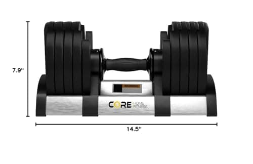 Core Fitness® Adjustable Dumbbell Weight Set By Affordable Dumbbells - Adjustable Weights - Space Saver - Weights - Dumbbells For Your Home - 9