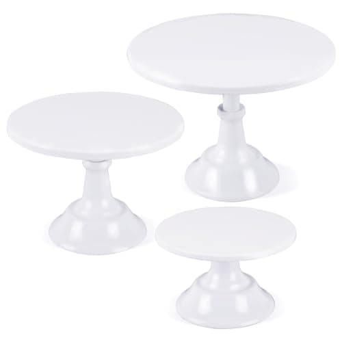 MYXLINK 3pcs of Diameter 8“,10",12" Metal White Cake Stands Set for Dessert Table, Wedding,Party, Birthday, Baby Shower, Decorations