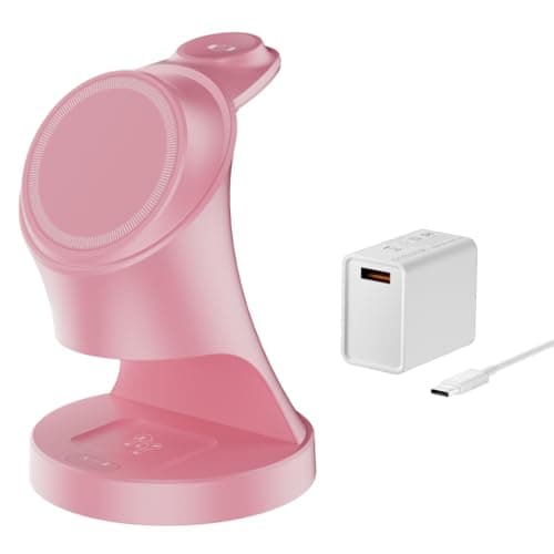Wireless Charger,3 in 1 Magnetic Wireless Charger Stand, Fast Wireless Charging Dock for iPhone 17/16/15/14/13/12 Series, Apple Watch Series, AirPods Pro.