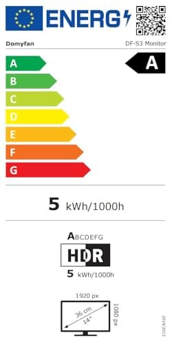 domyfan 14" Laptop Screen Extender, S3 FHD 1080P IPS Triple Portable Monitor Laptop, HDMI/USB-A/Type-C Compatible with Windows/Mac/Android 11
