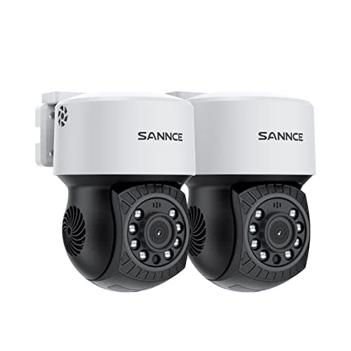 SANNCE 2 Pack 1080P PT Dome Camera, Pan/Tilt Outdoor Security Camera 2MP, 30M Night Vision for Analog CCTV Surveillance System, Remote Access