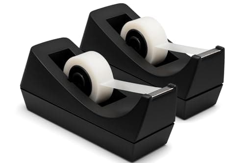 Desktop Tape Dispenser - Non-Skid Base - Weighted Tape Roll Dispenser - Perfect for Office Home School (Tape not Included) 2 Pack