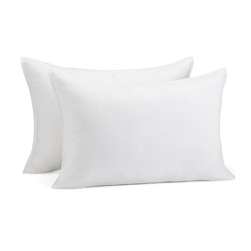 Amazon Basics Down Alternative Pillows for Stomach and Back Sleepers, Soft Density, Queen Size 30" x 20", White, 2-Pack