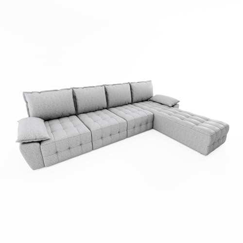 Meeyar Sectional Couch for Living Room Sectional Sofa 4-Seater L Shaped Sofa Modular Sectional Sofa with Reversible Chaise Modular Sofa for Bedroom,Light Grey 7