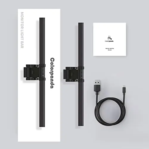 Colorpanda Monitor Light Bar, Fit for Curved/Flat Monitor, Eye-Care USB Reading LED Task Lamp with Touch Control, No Screen Glare Dimmable Desk Lamp Computer Monitor Light Bar for Screen Home Office 9