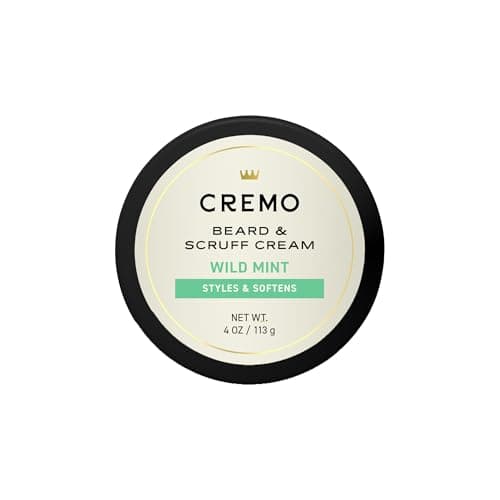 Cremo Beard & Scruff Cream, Wild Mint, 4 Ounce (Pack of 1) - Soothe Beard Itch, Condition and Offer Light-Hold Styling for Stubble and Scruff (Product Packaging May Vary)