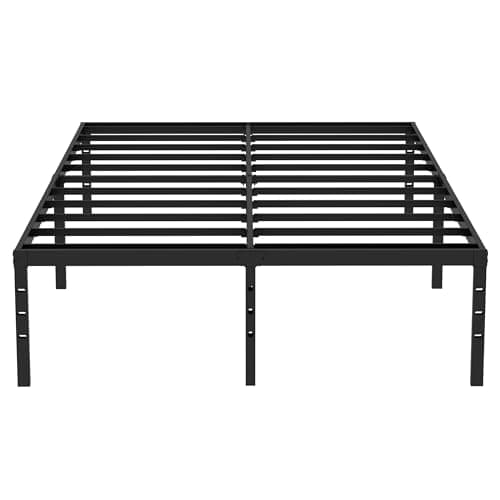 Caplisave Queen Bed Frame Metal Platform, Max 3500lbs Heavy Duty Metal Slat Support,14 Inch High Underbed Storage Bed Frames Queen Size，Easy Assembly，No Box Spring Needed，Black