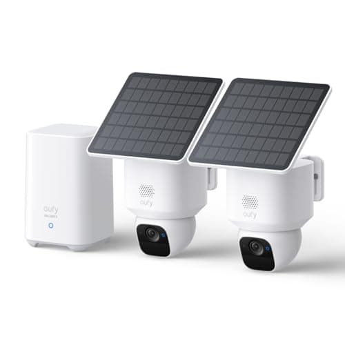 eufy Security SoloCam E30, 2-Cam Pack Kit, Security Cameras Wireless Outdoor, Solar Camera Outdoor Wireless, 360° Pan, AI Tracking, 2K Clarity, No Monthly Fee