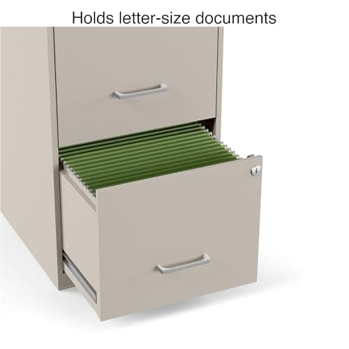 STAPLES Vertical File Cabinet for Letter/Legal Files, 2-Drawer, Letter/Legal Compatible, Locking, Putty 5