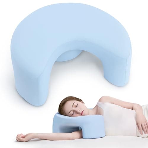 AM AEROMAX Side Sleeping Pillow with Arm Holes - Ergonomic Memory Foam Pillow for Cervical, Neck, Shoulder & Rotator Cuff Pain Relief - Ideal for Side Sleepers.(Blue)