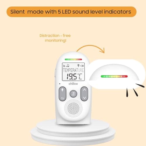 Chillax Baby 360 Digital Audio Monitor | 4-in-1 Baby Monitor with Night Light, Soothing Sound Machine, Room Temperature Sensor & Long-Range DECT 6.0 Audio | Portable & Rechargeable with Two-Way Talk 8