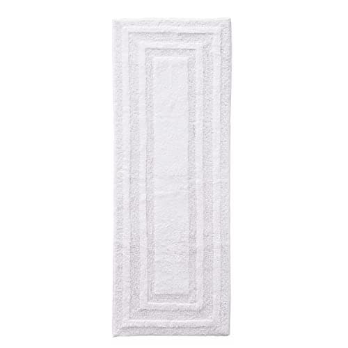 Eddie Bauer - Bathroom Rug, 100% Soft Plush Tufted Cotton Runner Rug, Highly Absorbent, Quick-Dry, and Skid-Resistant Backing (Logan White, 22" x 60")