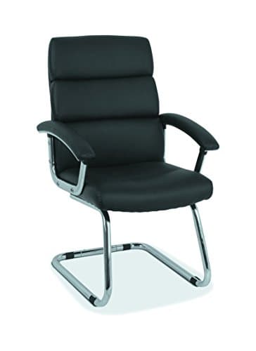 HON Traction High-Back Modern Guest Chair - Leather Reception Chair, Black (HVL102) (HONVL102SB11)